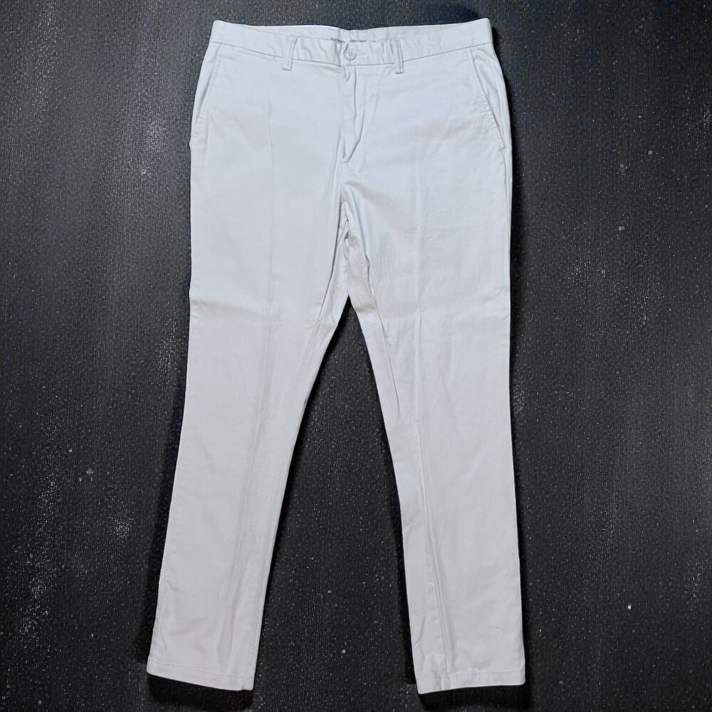 Old Navy Skinny Chinos Mens Light Gray Flat Front Preppy Work Pants Size 36/32